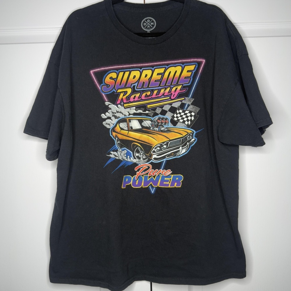 ODM Shirt Mens 2XL‎ Black Supreme Racing Pure Power Car Graphic Tee Motorsport